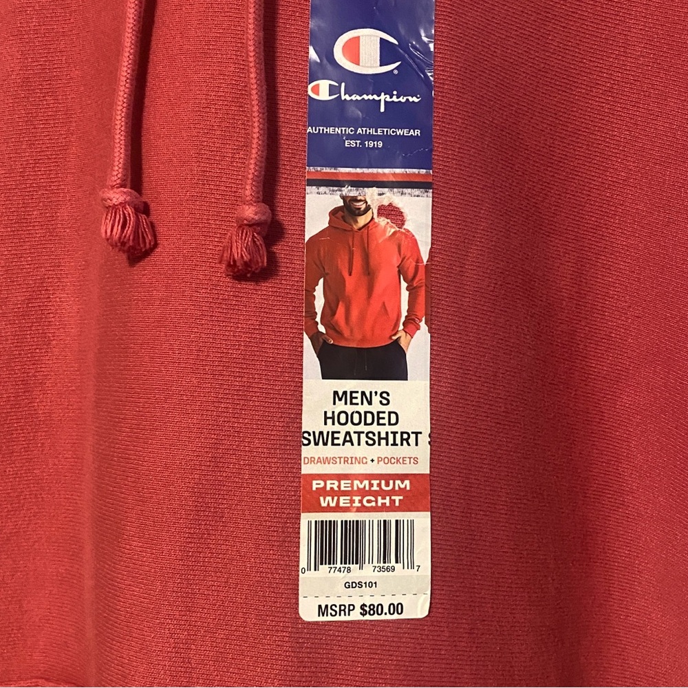 Champion Mens Premium Weight Reverse Weave Garment- Dyed Hooded Sweatshirt L NWT - Picture 3 of 8